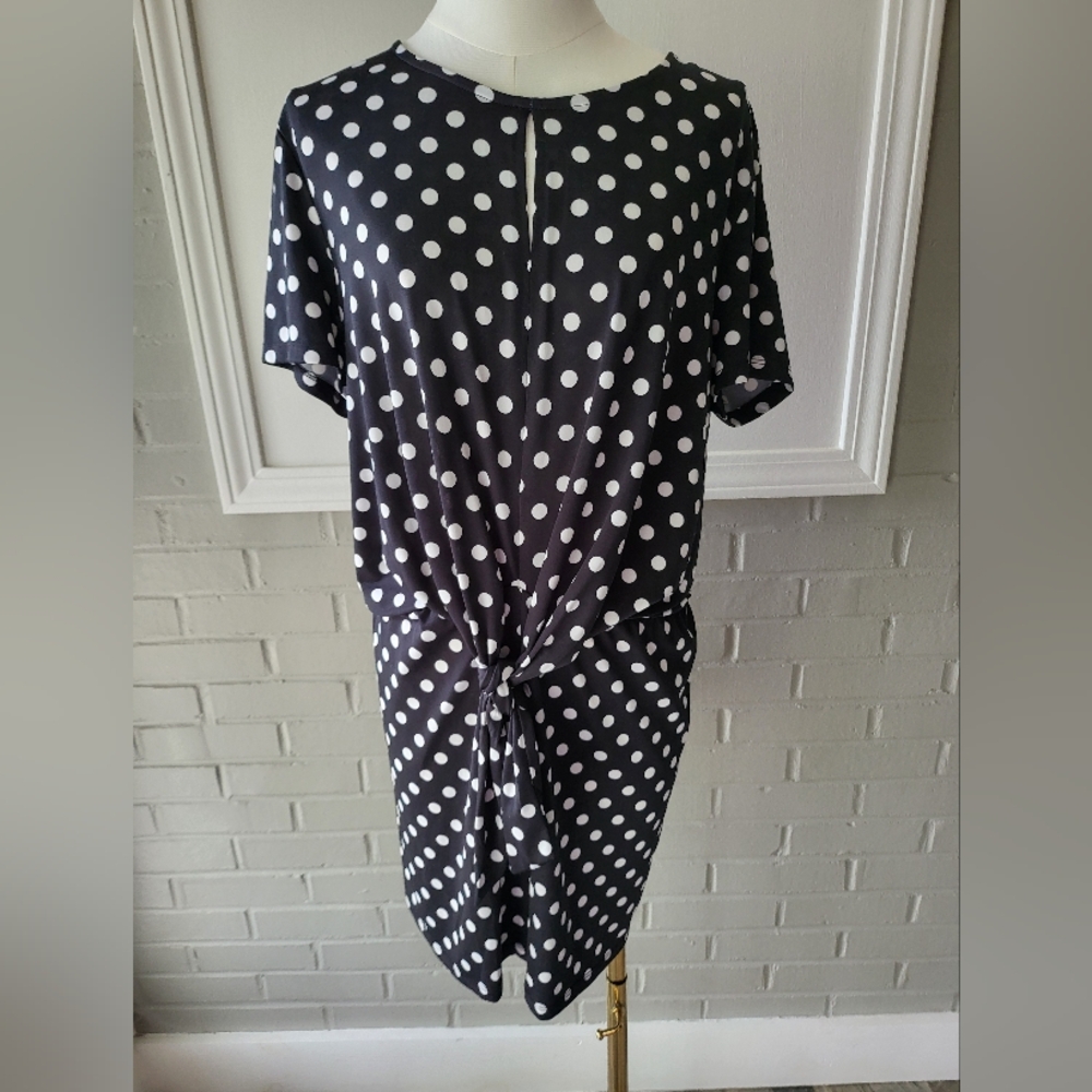 Chic Emma And Michelle Black Romper with White Polka Dots